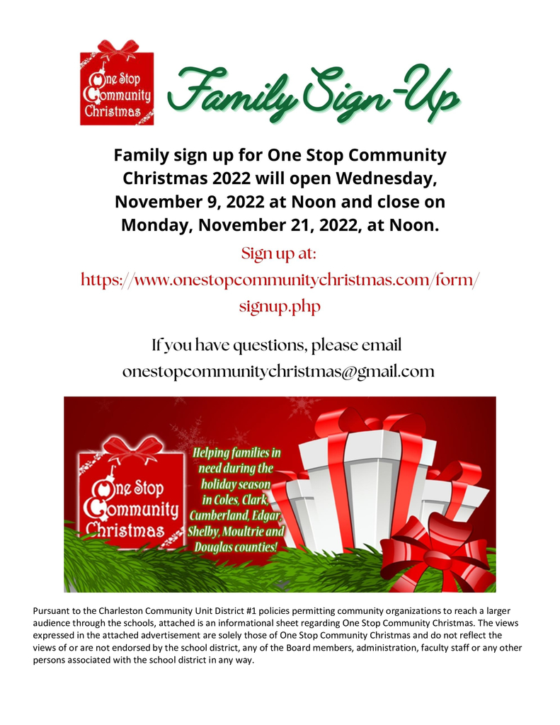 One Stop Community Christmas Sign Up