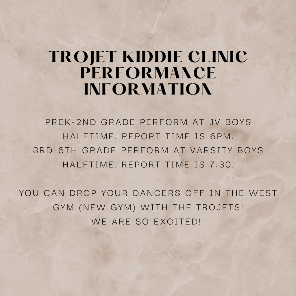 Here is information for the Kiddie Clinic tomorrow! 